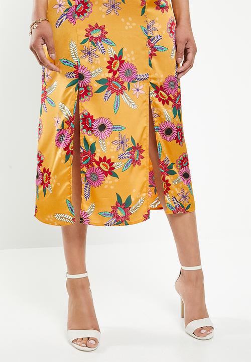 Glamorous - Front slit maxi - ochre
