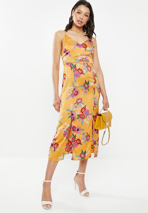 Glamorous - Front slit maxi - ochre