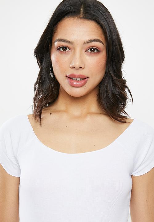 Glamorous - Scoop neck bodysuit - white