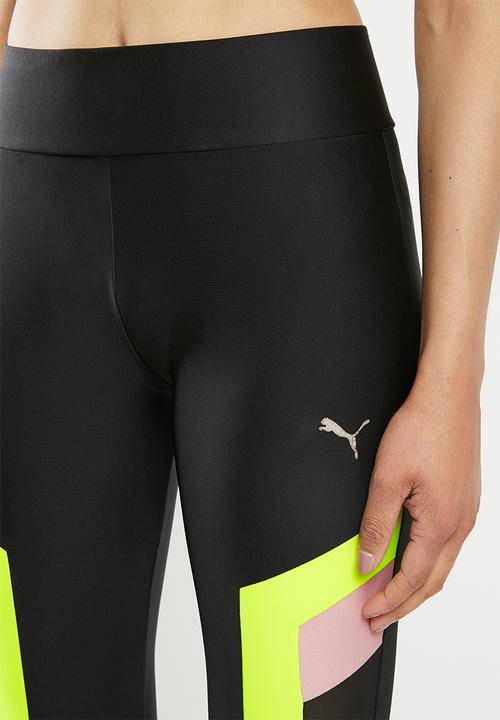 PUMA - Chase leggings - black & lime