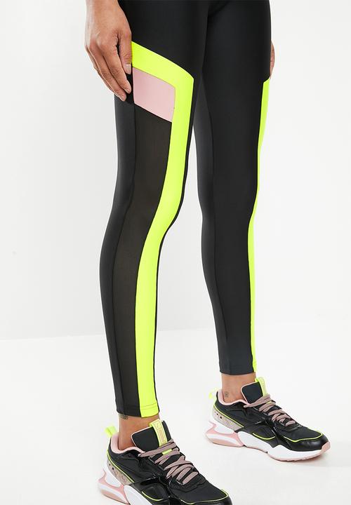PUMA - Chase leggings - black & lime