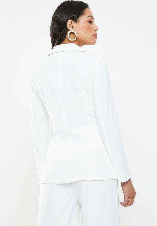 Glamorous - Wrap front lightweight blazer - white