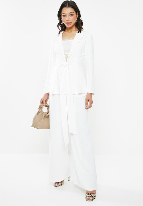 Glamorous - Wrap front lightweight blazer - white
