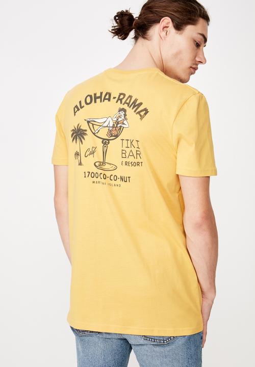 Factorie - Slim graphic T-shirt - yellow