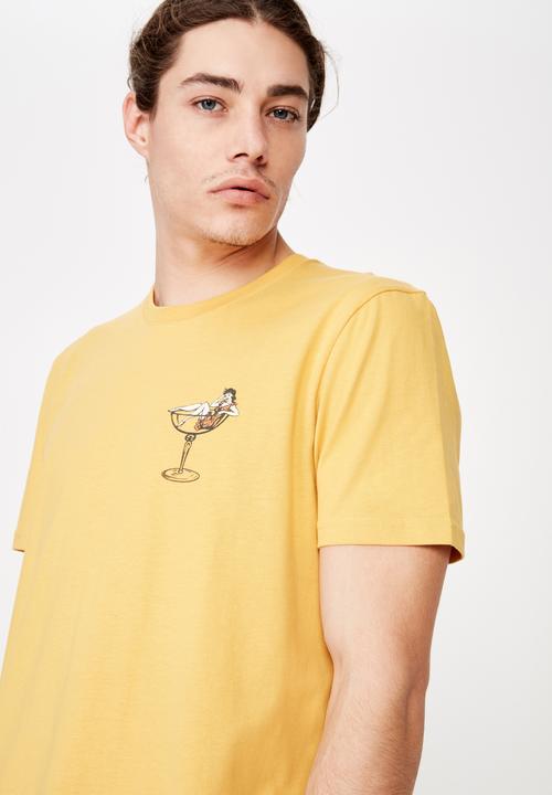 Factorie - Slim graphic T-shirt - yellow
