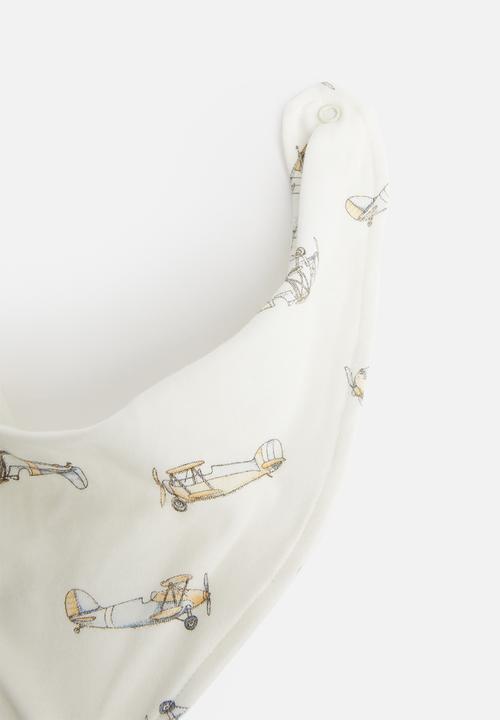 UP Baby - Double face soft jersey bib - white