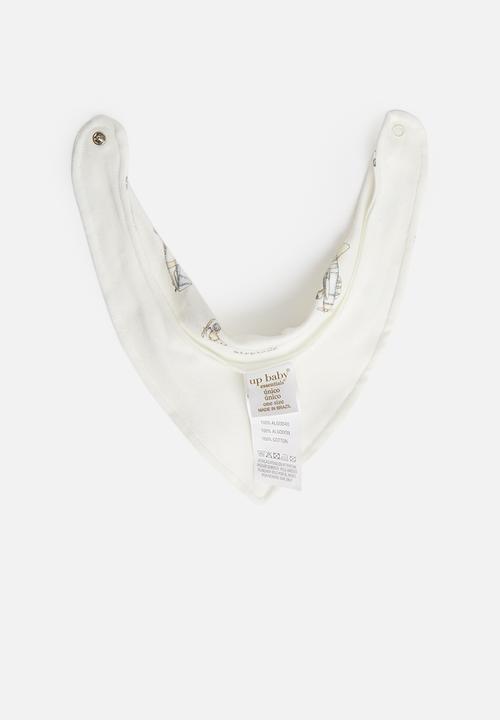 UP Baby - Double face soft jersey bib - white