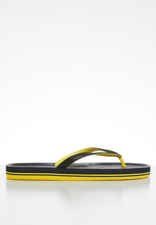 POLO - Hunter flip-flop - black & yellow