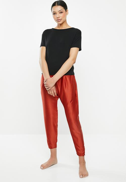 Cotton On - Satin drop crotch pants - red