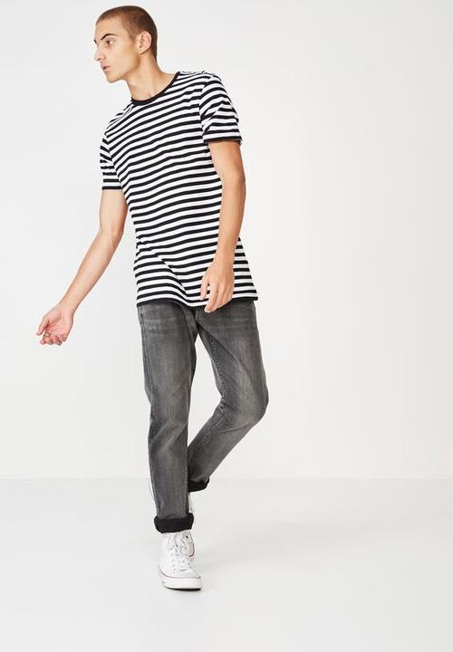Cotton On - Tbar premium crew - white & black 