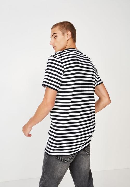 Cotton On - Tbar premium crew - white & black 