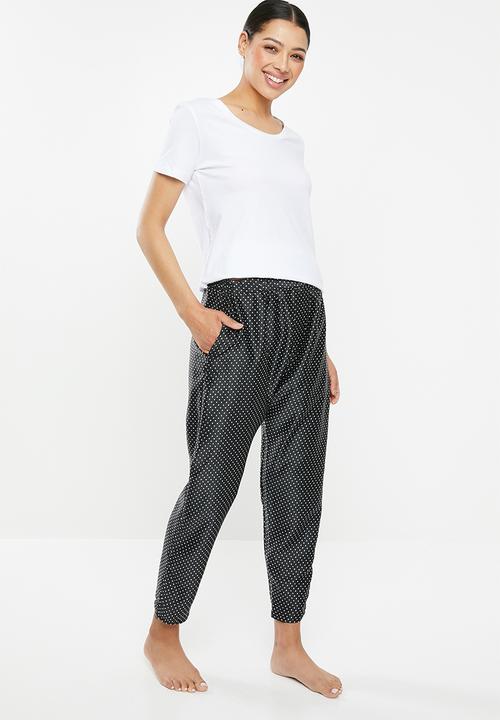 Cotton On - Satin drop crotch pants - black