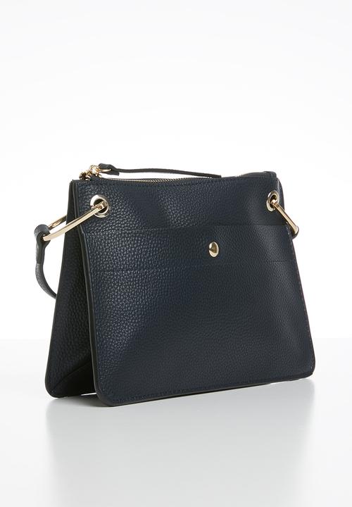 MANGO - Textured envelope bag - navy
