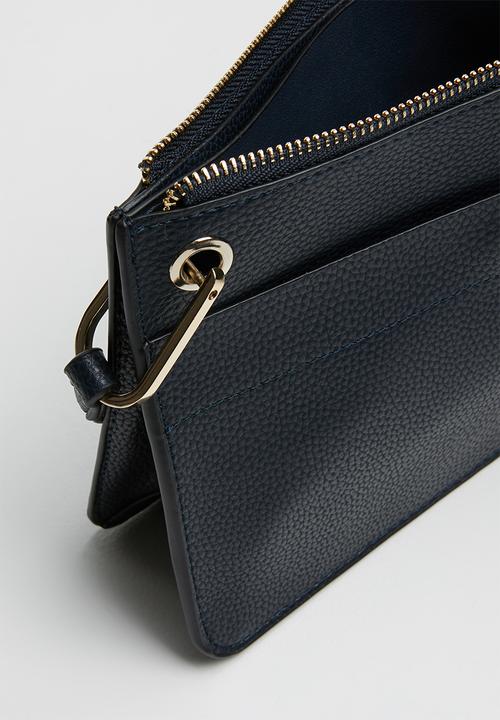 MANGO - Textured envelope bag - navy
