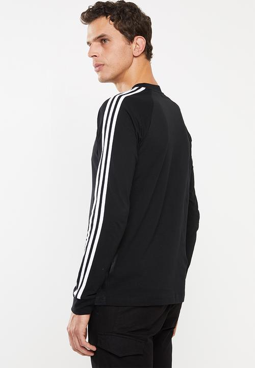 adidas Originals - 3 Stripes long sleeve crew tee - black