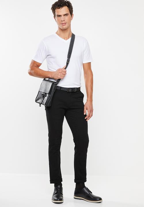 Superbalist - Plain V-neck 2 pack tees - black & white