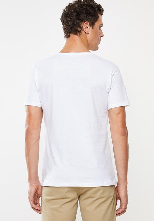 Superbalist - Plain short sleeve 2 pack henley tees - black & white