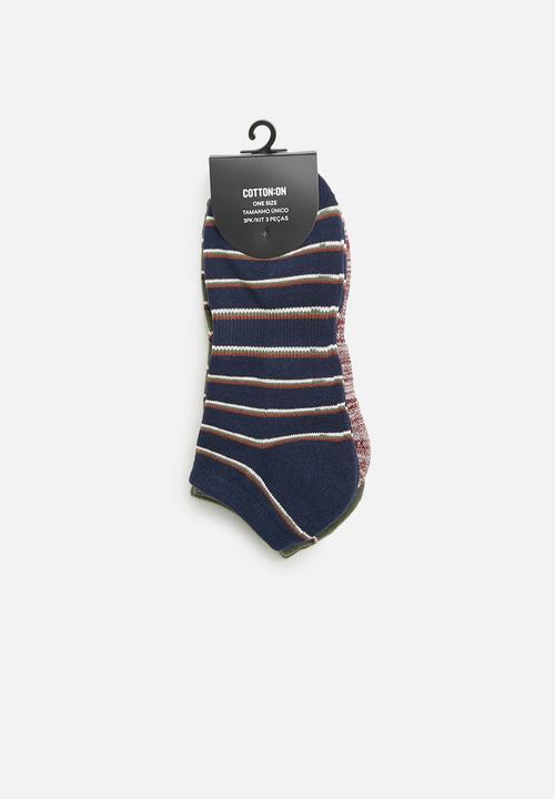 Cotton On - Ankle 3 pack socks - multi