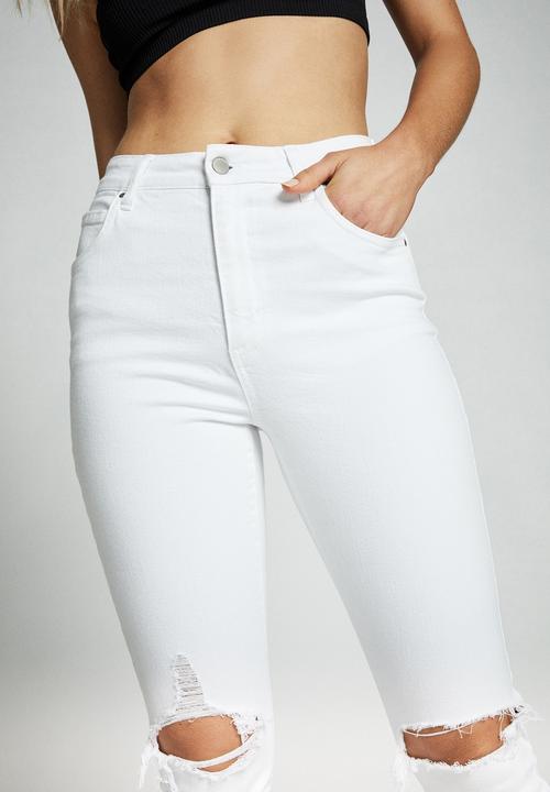 Cotton On - High rise grazer skinny jean  - white
