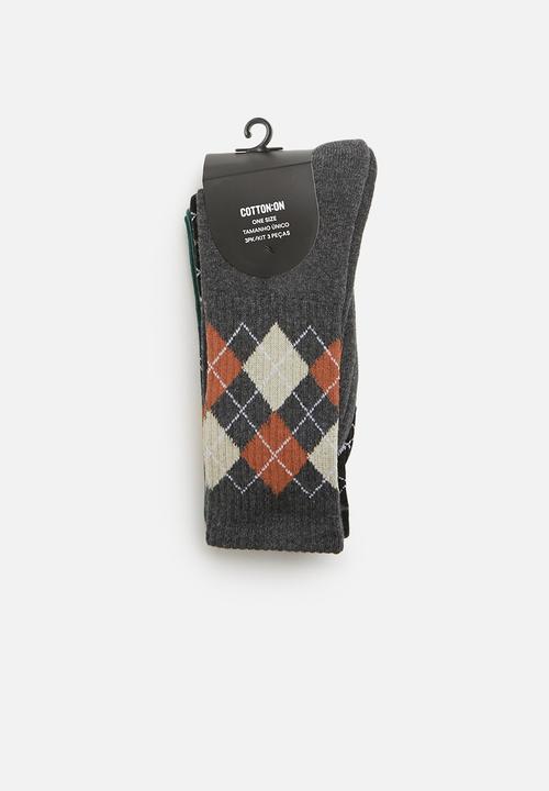 Cotton On - Active 3 pack socks - multi
