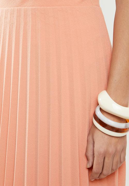 edit - Pleated midi skirt - pink