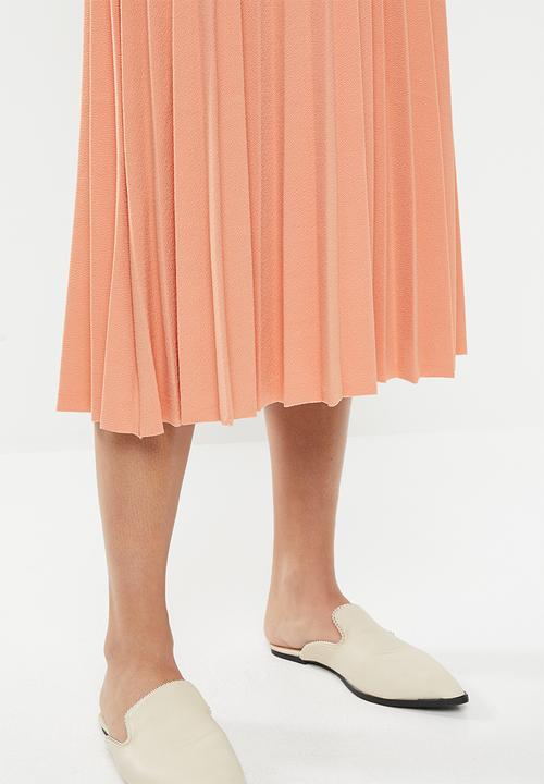 edit - Pleated midi skirt - pink