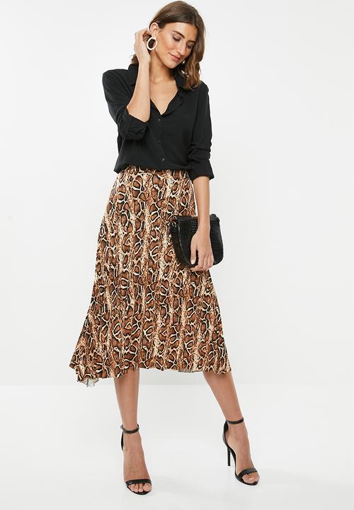 edit - Pleated midi skirt - multi 