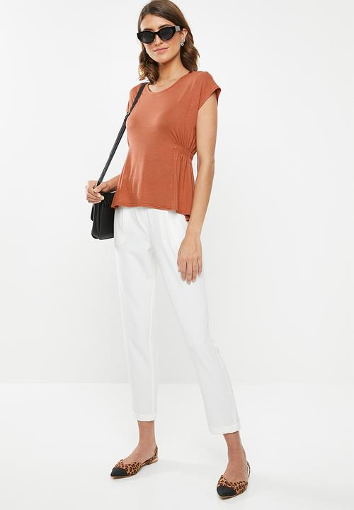 edit - Pleat front top - rust