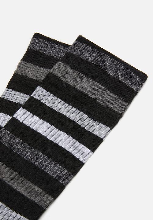 Falke - Falke ribbed stripe socks - black