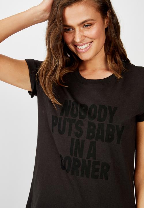Cotton On - Classic dirty dancing quote tee  - black