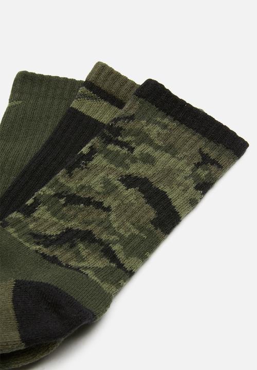 Nike - Nike boys camo socks - green & black