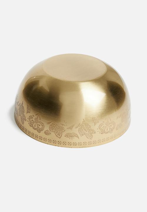 H&S - Etched bowl - gold & blue