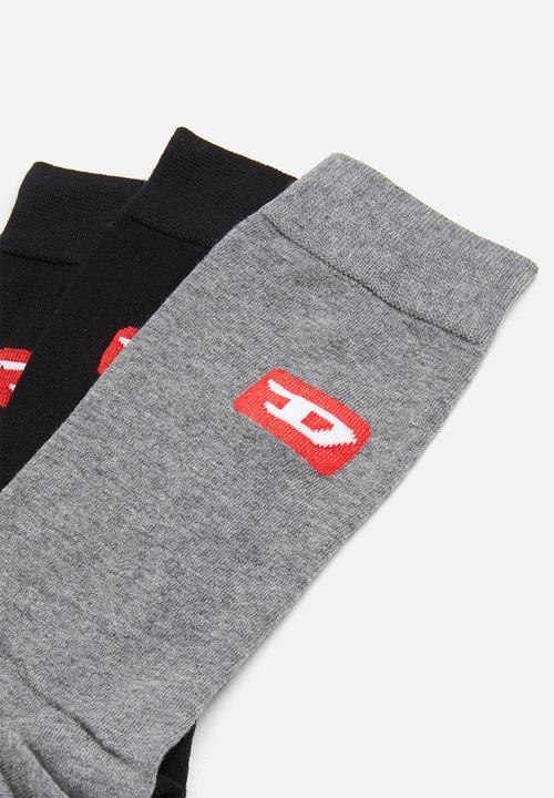 Diesel  - Skm-ray 3 pack socks - black & grey