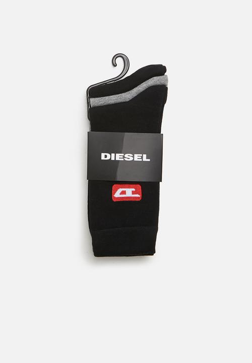 Diesel  - Skm-ray 3 pack socks - black & grey