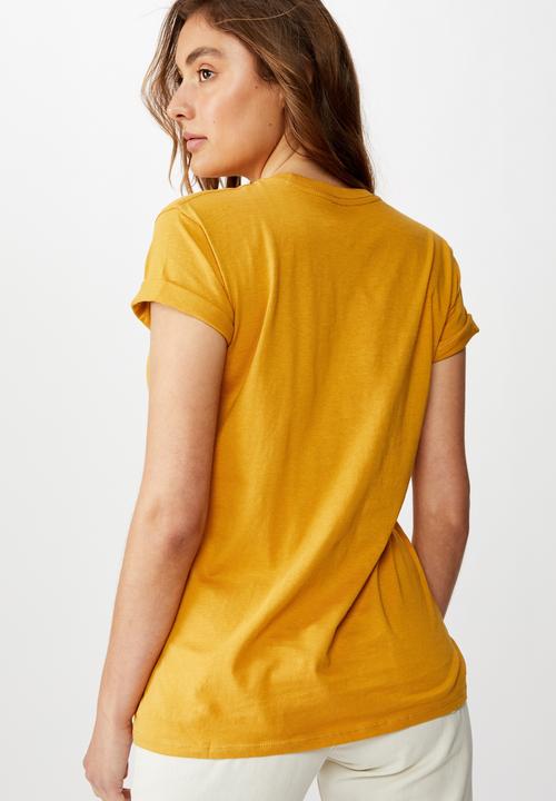 Cotton On - Classic slogan T-shirt - yellow