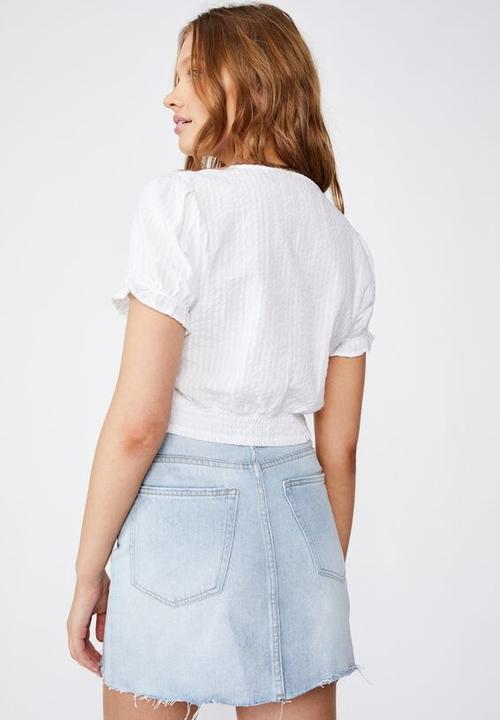 Cotton On - Lenny puff sleeve top  - white