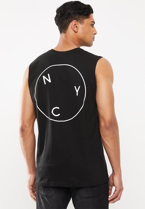 Cotton On - Circle Tbar muscle tank - black