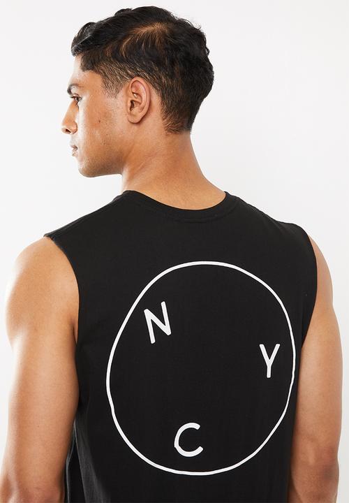 Cotton On - Circle Tbar muscle tank - black