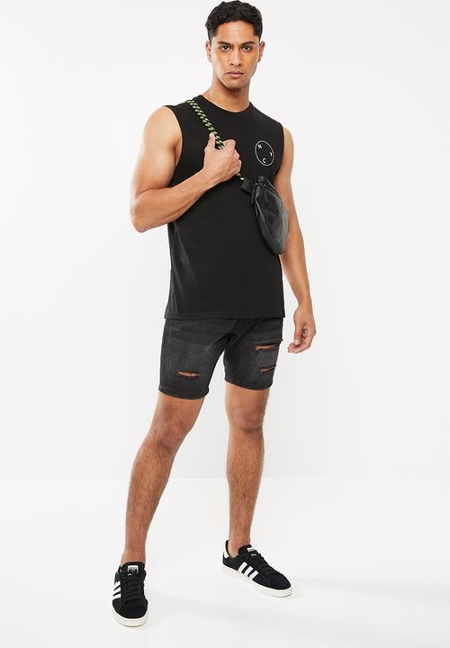 Cotton On - Circle Tbar muscle tank - black