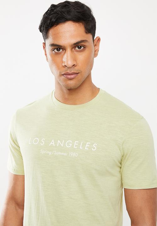 Cotton On - LA spring/summer Tbar text T-shirt - green