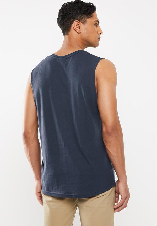 Cotton On - Spring summer square Tbar muscle - navy 