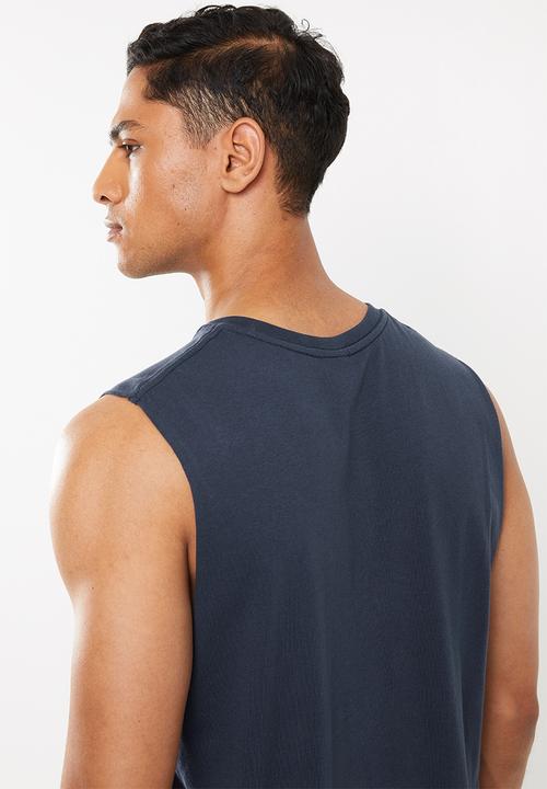 Cotton On - Spring summer square Tbar muscle - navy 