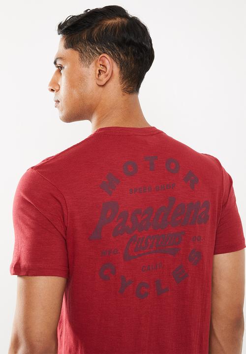 Cotton On - Pasadena customs Tbar moto T-shirt - red