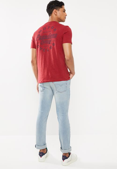 Cotton On - Pasadena customs Tbar moto T-shirt - red