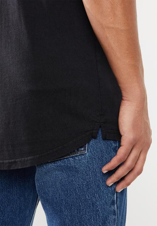 Cotton On - Longline scoop hem - black 