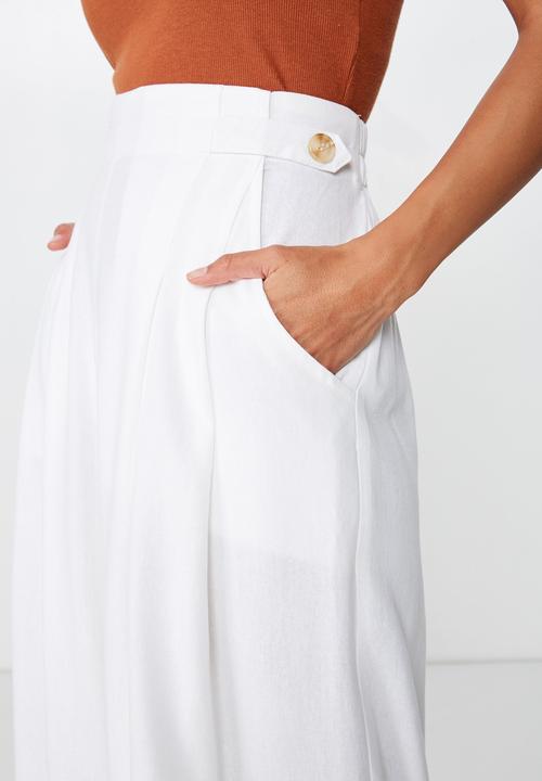 Cotton On - Luna button culotte - white