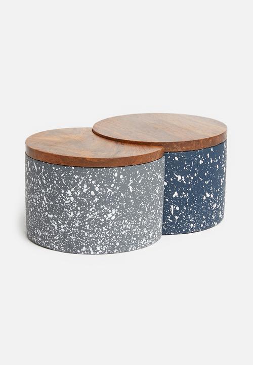 Sixth Floor - Terrazzo storage holders - grey & black