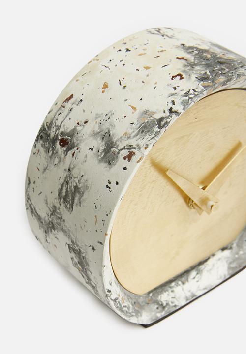 Sixth Floor - Desk clock - grey marble