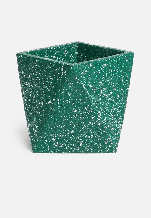 Sixth Floor - Terrazzo desk planter - green
