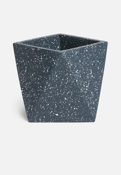Sixth Floor - Terrazzo desk planter - black